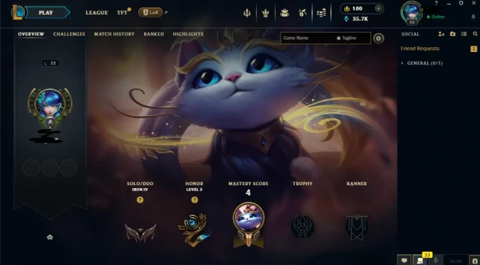 EUW - SAFE SEASON16 IRON 4 0LP | 35700 BE | PLACEMENTS DONE | 0W 18L | INSTANT DELIVERY | LOW MMR | UNVERIFIED EMAIL | IRON IV | #2786