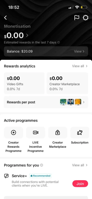 Instanly Delivery/ Monetized 50K Followers+900K Likes Account/ Creator Rewards Program Activated/ Live Stream/ Full Access