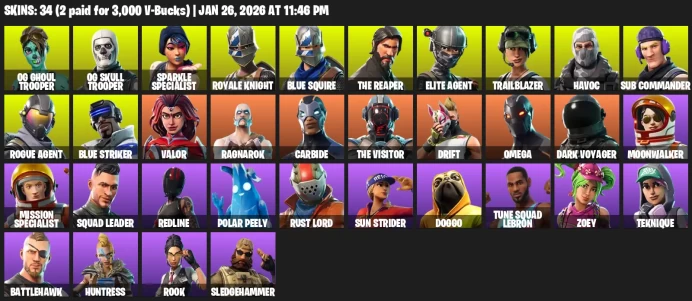 34 skins | OG Ghoul Trooper + OG Skull Trooper