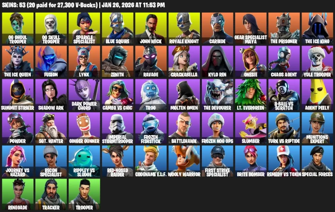 53 Skins | OG Skull Trooper + OG Ghoul Trooper |