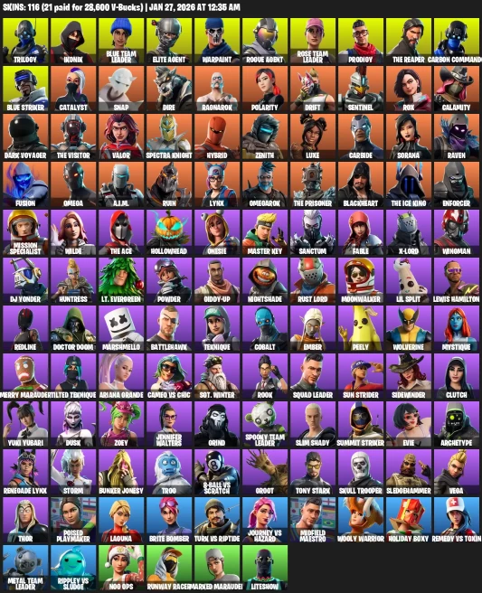 116 skins | Ikonik