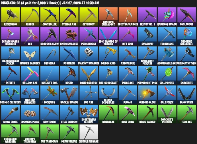 85 skins | IKONIK + Galaxy + Royale Knight + The Reaper + Glow |