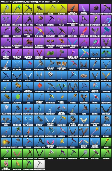 172 Skins | OG STW | Wonder | IKONIK | Glow | Trailblazer | Rose Team Leader | Warpaint | Travis Scott | Tenderizer