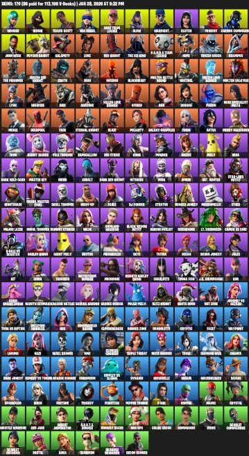 176 Skins | OG STW | Wonder | IKONIK | Travis Scott | Neo Versa | Glow | Clutch | Merry Mint Axe