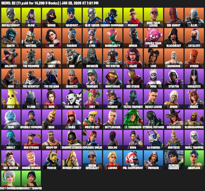 82 Skins | OG STW | IKONIK | Glow | 2-x Knigths
