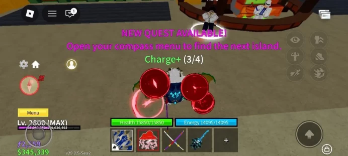 Global - Level 2800 - Money 345K - Swords 25 - Guns 5 - Fruits 23 - Code1085