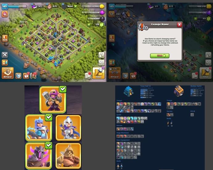 ■TH:12 (+65%) ■Heroes: K52 Q55 P30 W25 ■Skins:5 ■SW:1085 ■BH:8 ■Full Access ■Instant Delivery ■A4803