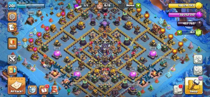 TH 15 Max, 2 Equipment Epic, TH 14 Full Max, 1 Map Skin, 6 Hero Skin, Defense Max