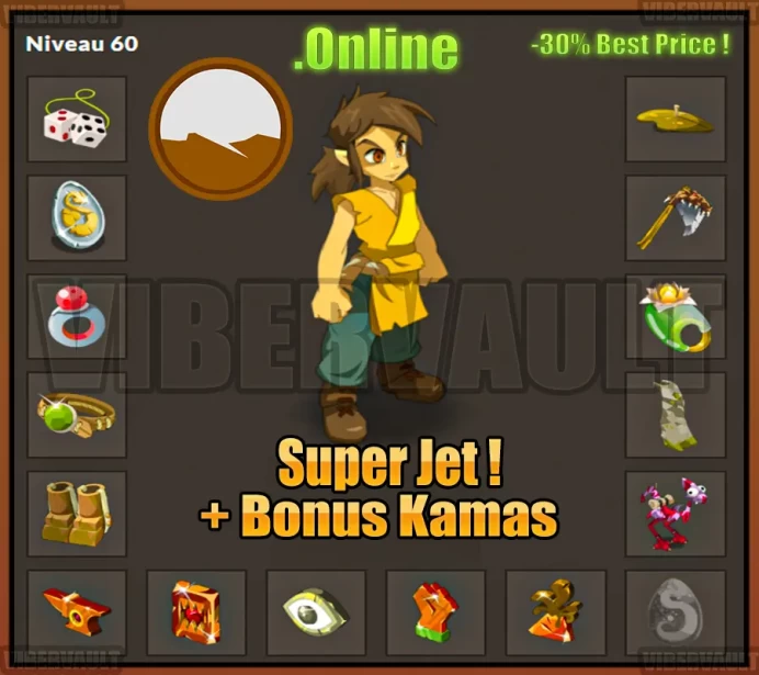 [Tiliwan] Pano Force LVL 60 Super jet + Bonus Kamas / Echange Safe 100%
