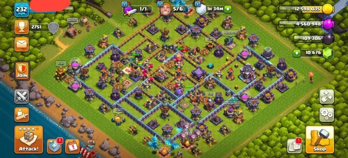 #A45 10K+GEMS | TH15 ALMOST MAX | 232 XP LVL | 5800+PB | 1600+ MEDALS | 32 HEROES SKINS |MAX HEROES| GOOD BASE | ALMOST MAX PROFILE | FULLY STAC