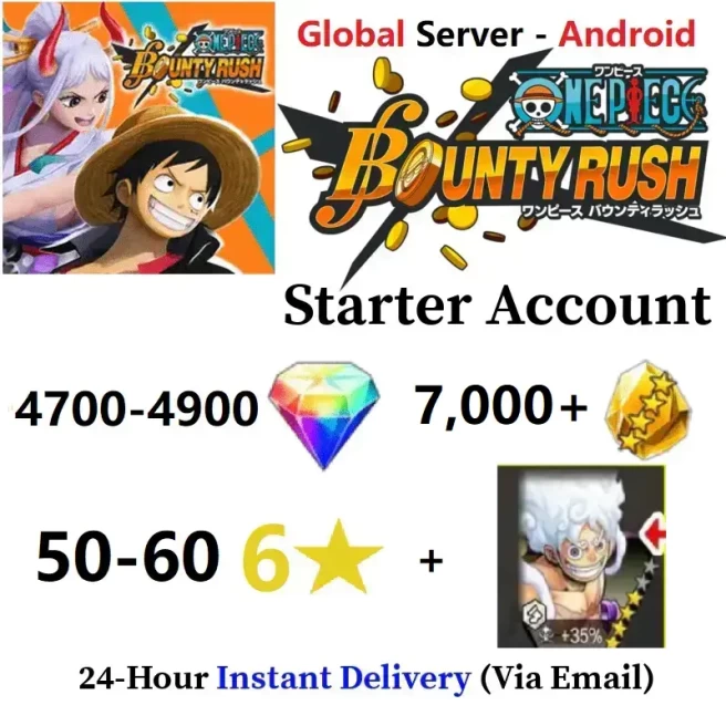 [Global - Android] 4700-4900 Rainbow Diamonds + 7000+ Gold Fragments + EX Gear 5 V2 + 50-60 6 Star Character - Starter Accounts