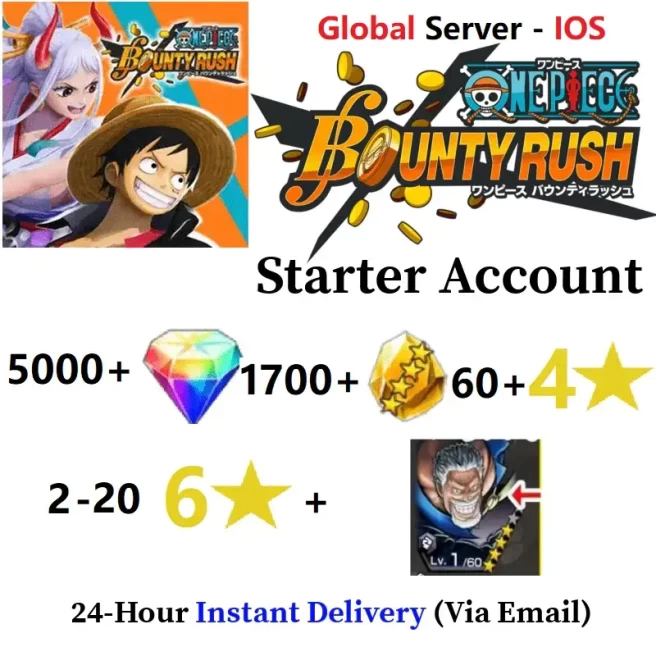 [Global - IOS] EX Garp + 5000+ Rainbow Diamonds + 1700+ Gold Fragments + 3-20 6 Star Characters