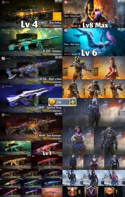 CoD Mobile | draw starts 10cp | 4 Mythic | 15 Legend | ak117 grim ending + mythic ghost & siren + dlq33 holidays + asval nights howl + ak117 +