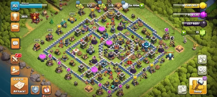 SEMI MAX TH13 WITH NEAR MAX DEFENSE, HEROES, TROOPS AND FREE NAME CHANGE WITH LIFETIME GURANTEE