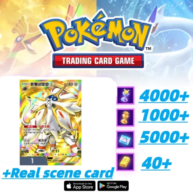 [Global/ENG] Solgaleo+40+Poke Gold+Pack Hourglass×4000+Wonder Hourglass×1000+Shop Ticket×5000 ] Android/iOS interoperability