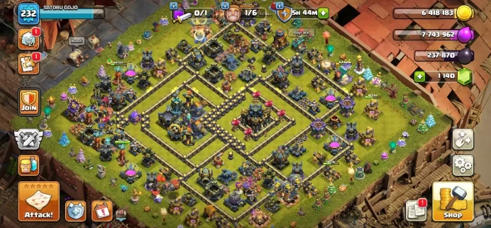 TH 17 Full Max, 10 Equipment Epic, Defense Max, Wall Max, Hero Max, 6 Hero Skin, 1 Map Skin, Magic Items