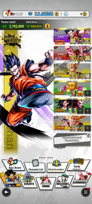 ANDROID+IOS- UL Buu han 8S+UL Majin Vegeta 12S+LF Gohan pur+Piccolo+ss4 GokuVegeta+Buu kid- Have Equipment (D128)