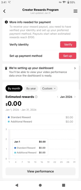 Usa Monetized Account Creator Rewards Program (Active) | 15k Real Followers 201k Likes | Real Screenshots + Full Access + Email Included