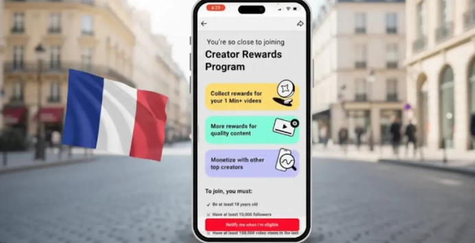 France | 2.000 Followers -Creator Rewards program |Beta Monetized Country-Original Mail