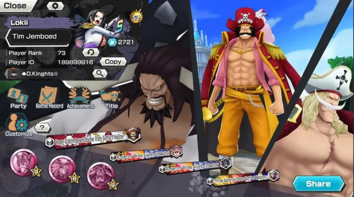 BR663-IOS+Android-Hyber 52+11 Ex Max(Kid Law Skin+Roger v2+Lucci+Kaido v3+Shank v3+Roger+Kaido 2+Yamato+Oden)+Vip Medal+Support 163%+Many BF Max