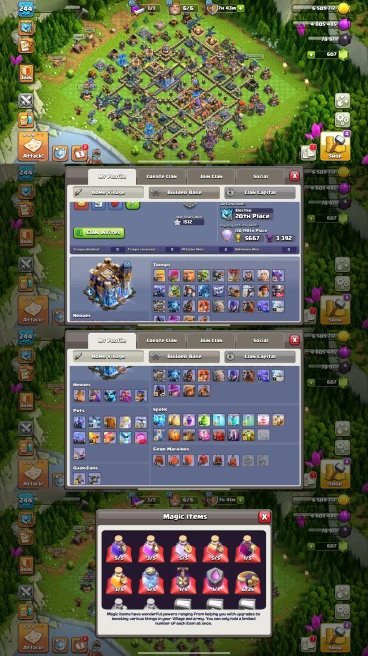 R121- TH18 Near Max | XP 244 | BK90 AQ100 MP91 GW63 RC55 & 500 NC & 9 Epic Equipment | 100% Secure SCID | iOS & Android