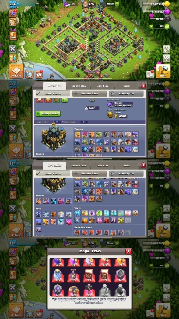 R124- TH17 Near Max | XP 224 | BK92 AQ100 MP75 GW71 RC50 | 8 Heroes Skins & 8 Epic Equipment | 100% Secure SCID | iOS & Android