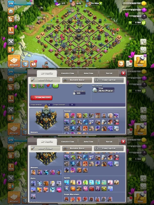 R125- TH17 Near Max | XP 219 | BK80 AQ96 MP59 GW57 RC37 | 1500 NC | 6 Heroes Skins & Strong Epic Equipment | 100% Secure SCID | iOS & Android