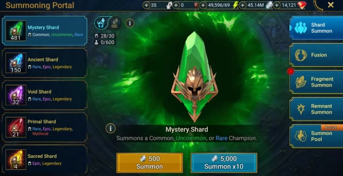 Starter with Rotos + Shards : 150 Ancient, 32 Void, 21 Primal, 4 Sacred | Ninja + 16 Login Legendary | Mine max