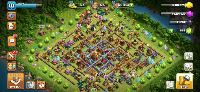 | TH 16 ACC | HEROES 92_95_67_70_45 | XP LVL 222 | NC 1000 | MAGIC ITEMS STACKED | 416 CWL MEDALS | 7 EPIC EQUIPMENTS | BH 10 | 6 BUILDER UNLOCK