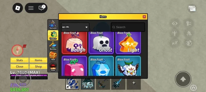 Global - Level 2800 - Money 42M - Swords 24 - Guns 11 - Fruits 13 - Code1135