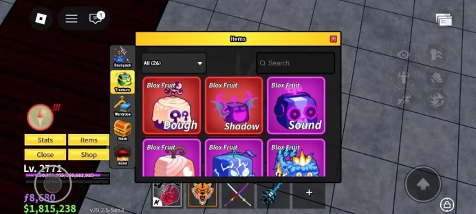 Global - Level 2771 - Money 1.8M - Swords 24 - Guns 10 - Fruits 25 - Code1136