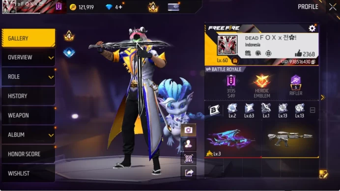 Indonesia|M1887 Rapper Underworld, Katana Void Matter, Ak47 Blue Flame, etc|255 Vault + 84 Bundle|Log Google(FF1363)