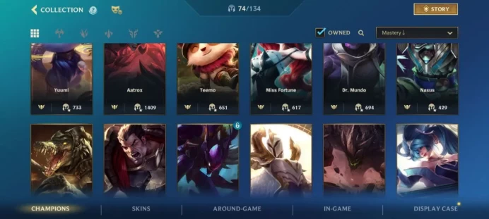 iOS/Android - Account Server Asia - Level 174 - Champions 74 - Skins 54 - Legendary 6 - Code1117