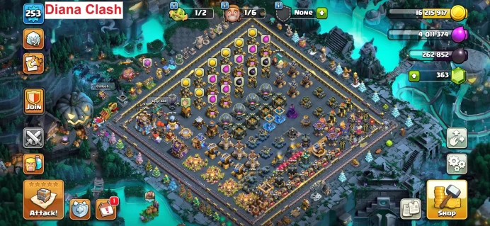 TH18-XP253-(11 Epic Max Equipment- 4 Max Heroes, 1 Hero 2 Levels Left- 125 Max Walls- Indonesia Location- 2 Skin Maps- 21 Hero Skins)- 1131 Raid