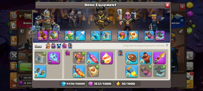 MAX TH17 UPGRADES | MAX EQUIPMENT | FREE NAME | 3091 WAR STARS | MAX PETS | 100% SECURED INSTANT RECIEVED EQUIPMENT EPIC HERO SKIN GEMS