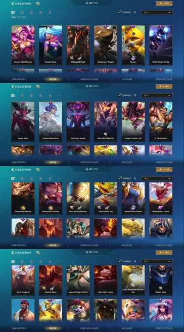 iOS/Android - Global - Level 230 - Champions 126 - Skins 87 - Legendary 11 - Code1143