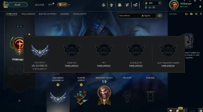 EUW / SILVER 3(60LP) %100WR / 46 Champ / 5 Good Skins(4 Epic) / 21.7K BE / HONOR 3 / S10 ACC / 39 LVL / FULL ACCES / HANDMADE / CHEAP