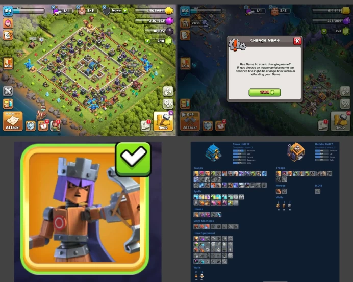■TH:12 (+55%) ■Heroes: K44 Q54 P30 W19 ■Skins:1 ■SW:1081 ■BH:7 ■Full Access ■Instant Delivery ■A4888