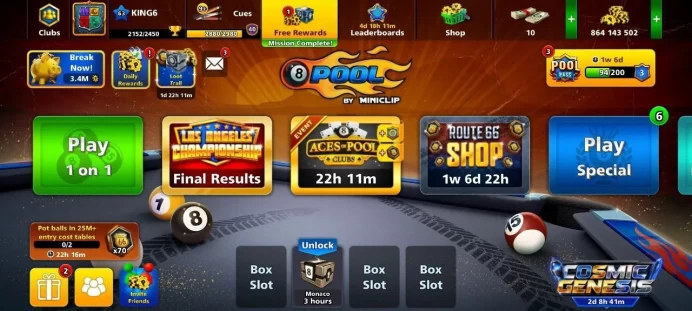 Level 63 - Coin 864M - Cash 10 - Rank Veteran - Trophy 2152 - Legendary Cubes 3 - Lucky Shot 6x - Code1151