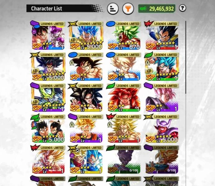 D891-IOS+Android-5 UL(Beast Gohan+SS Goku+S Vegito+S Gogeta)+18 Legends+Good Equipment+Team Fusion+Goku&Vegeta+Bardock Zen+God Goku Zen+God Goge
