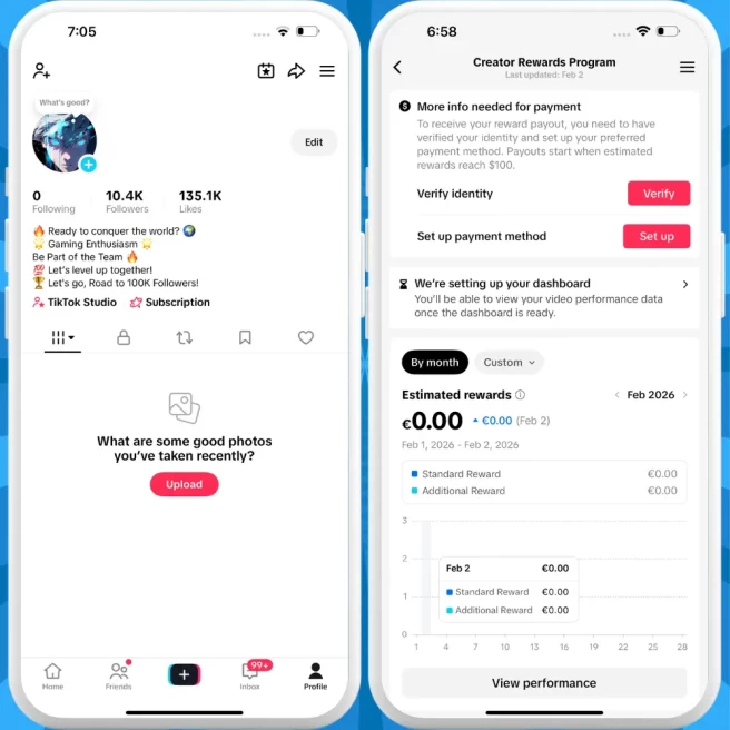[Discounted] France Monetized Creator Rewards Program Account | 10K Authentic Followers & 135K Likes | Verified Screenshots + Instant Delivery