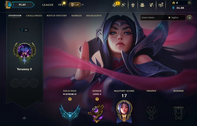 [EUW] S16 - SPLIT 1 - Platinum 4 66 LP - 19 Win 8 Lose 70 WR - 36.6K BE - Ranked Ready