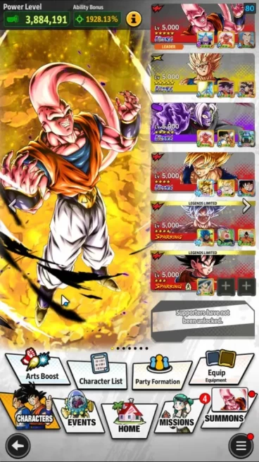 3,8M Total Power|LV 155|4 UL+ 14LL|SS Goku,Buu: Super Majin Vegeta,Fusion Zamasu | Android |CheckSS(DBL973)