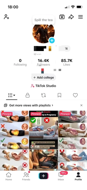 Instanly Delivery/ Monetized 16K Followers+80K Likes Account/ Creator Rewards Program Activated/ Live Stream/ Full Access