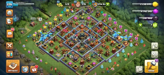 | TH 17 ACC | HEROES 61_61_41_21_30 | XP LVL 226 | NC 500 | 7 EPIC EQUIPMENTS | BH 10 | 6 BUILDER UNLOCKED