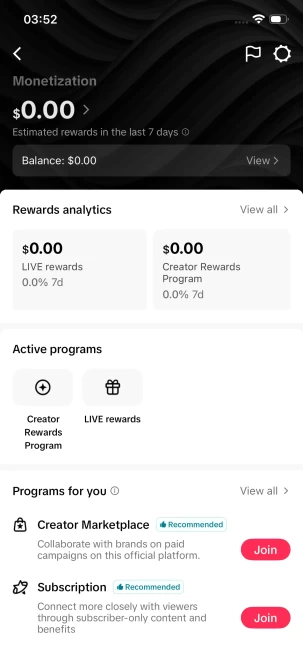Instanly Delivery/ Monetized 31K Real Followers+1.2M Real Likes Account/ Creator Rewards Program Activated/ Live Stream/ Full Access