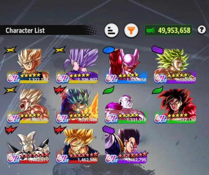 D897-IOS+Android-11 UL(SS4 Goku+SS Goku+Frieza+Majin Vegeta+Vegito+Broly+Beast Gohan+Janemba)+33 Legends+Team Daima+Mini Vegeta+Goku Mini+Equi