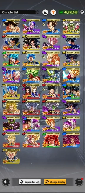 D897-IOS+Android-11 UL(SS4 Goku+SS Goku+Frieza+Majin Vegeta+Vegito+Broly+Beast Gohan+Janemba)+33 Legends+Team Daima+Mini Vegeta+Goku Mini+Equi