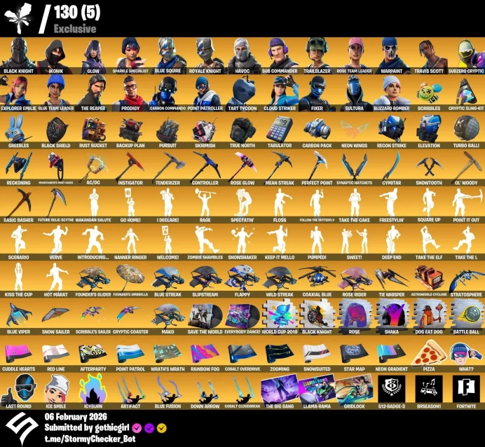 201 Skins | Black Knight | Ikonik | Glow | Travis Scott | Zombie Shambles | Kiss The Cup | Twitch Prime | 9/14 Rare Emotes | 
