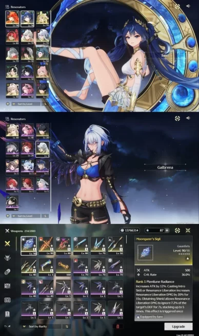 All Platform - EU - Union62 - 25 Character 14 5'Star - 8 Weapon 5'Star - Phrolova - Galbrena - Augusta - Iuno - Lynae - Code1166